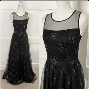 Laura NWOT Elegant Black Shimmer Evening Gown, Sz 6, Full Skirt
